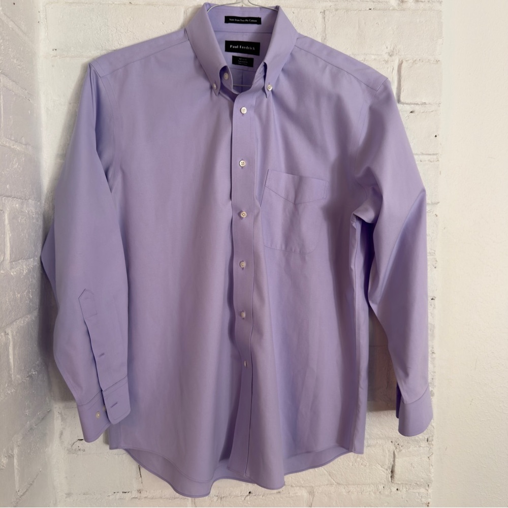Paul Fredrick Lavender Non-Iron Two Ply Cotton Tailored Fit Dress Shirt 16.5 33